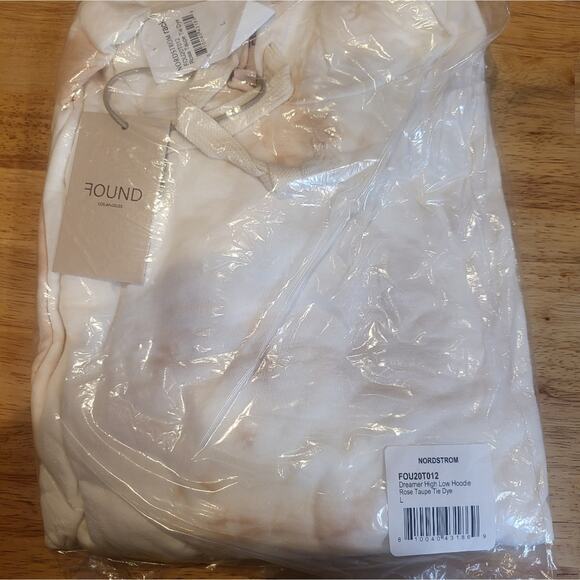 Found Los Angeles Dreamer Tie Dye High Low Hoodie Rose Taupe Large - Picture 3 of 3